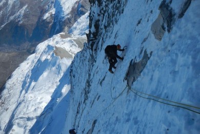 Die 60m Querung mit ziemlich wenig Sicherung